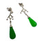 Boucles d'oreilles Boucles d'oreilles longues en platine de style Art Déco avec diamants et jadéites 58 Facettes Q25B
