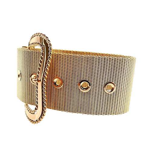 Bracelet Bracelet vintage italien à boucle, or jaune et or rose 58 Facettes