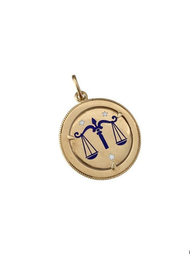 Pendentif Pendentif en or jaune signe du Zodiac de la balance 58 Facettes