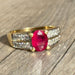 Bague 59 Bague or jaune rubis diamants 58 Facettes