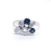 Bague 56 Bague or blanc, saphirs, diamants 58 Facettes 150325R