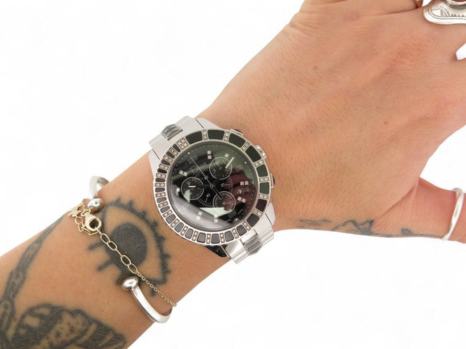 Montre montre CHRISTIAN DIOR cristal cd11431e-y 39 mm diamants chronographe 58 Facettes 270228