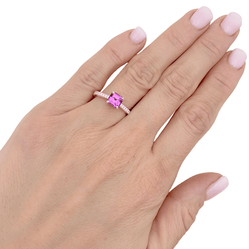 Bague 52 Bague TIFFANY & CO, "Novo" platine, saphir rose et diamants. 58 Facettes 34529