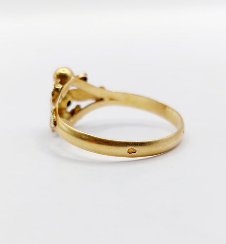 Bague 57 Bague victorienne ciselée or rose et or jaune (circa 1880) 58 Facettes A05338