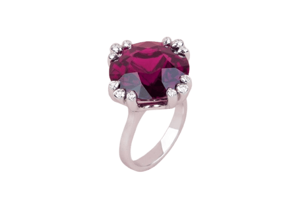 Bague 54 Bague en or gris au grenat violet 58 Facettes 248365