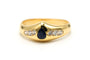 Bague 54 Bague contemporaine sertie d'un saphir et de diamants en or jaune 18 carats 58 Facettes 23173