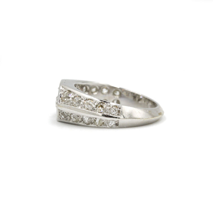 White gold and diamond ring