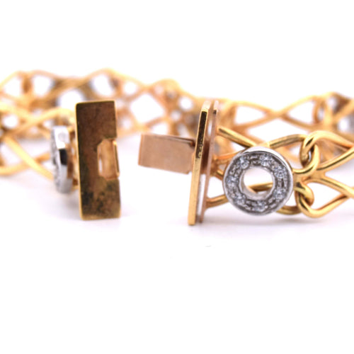 Bracelet BRACELET EN OR JAUNE ET BLANC 18 CARATS 58 Facettes