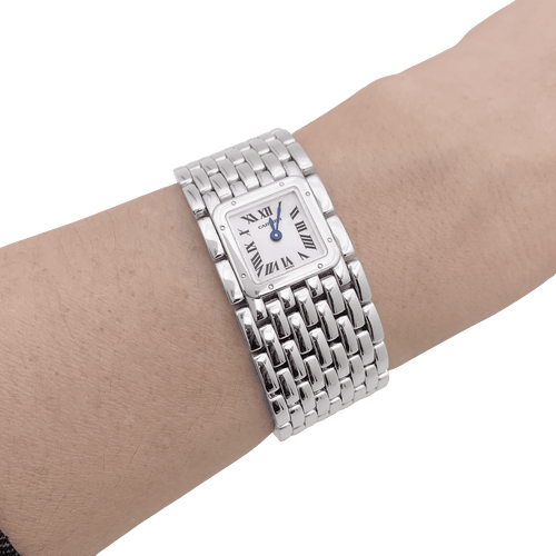 Montre Montre Cartier "Panthère ruban" en acier et nacre 58 Facettes 34465