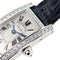 Cartier SELTEN Cartier Mini Tank Amerikanisch Weißgold-Lünette, werkseitig mit 47 Diamanten besetzt, Flinqué-Guilloché-Zifferblatt + 18k Weißgold-Schließe + Box 