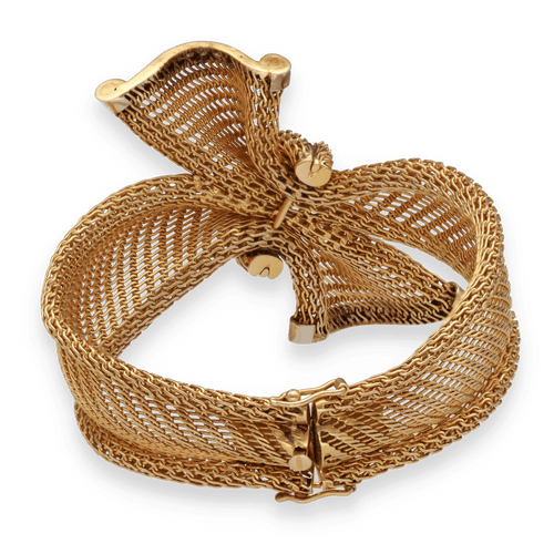 Bracelet Bracelet en or jaune et platine avec Diamants vers 1950. 58 Facettes