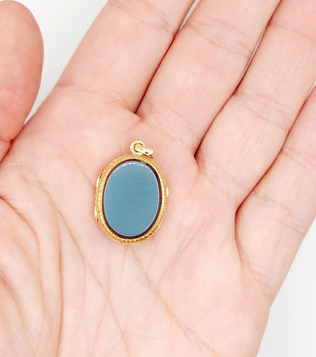 Pendentif Pendentif porte photo antique or jaune 18k plaques d'agate (circa 1900) 58 Facettes A06013