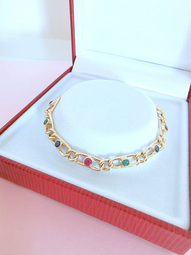 Bracelet Bracelet Emeraudes - Rubis - Saphirs Or 18 K 58 Facettes AA 1664