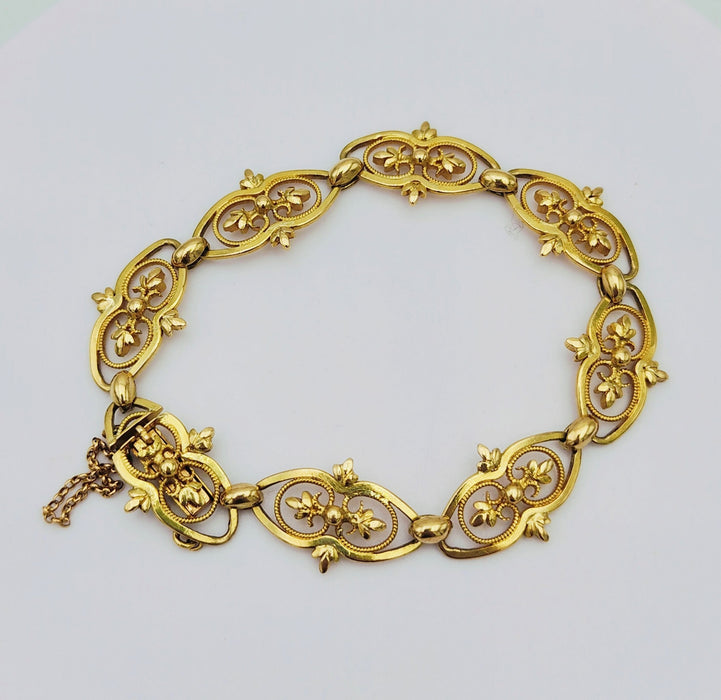 Bracelet Important bracelet ancien en or maille filigranée 58 Facettes