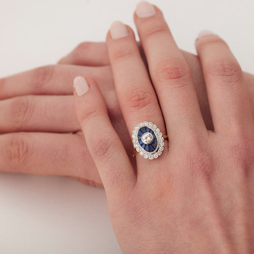 Bague 52 Bague or jaune et saphir 58 Facettes