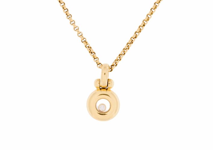 CHOPARD - Geelgouden ketting Happy Diamonds 