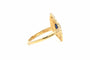Bague 52 Bague contemporaine en or jaune 18 carats sertie d'un saphir et de diamants 58 Facettes B502