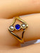 Bague 54 Bague or jaune, perles et pierre bleue 58 Facettes AB427