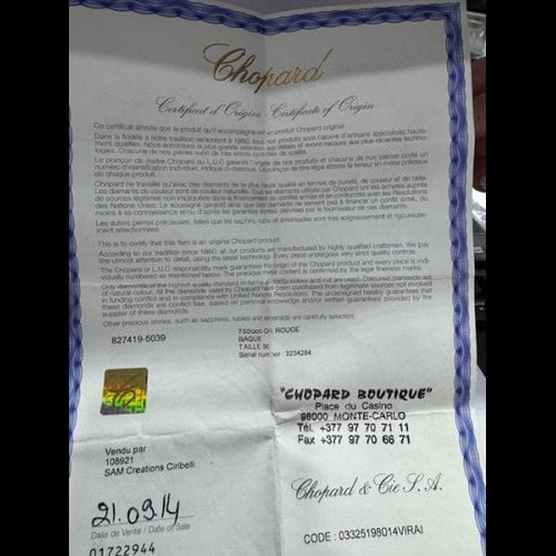 Bague 53 Bague Chopard Collection « Happy Diamonds » 58 Facettes 4405