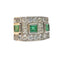 Bague 51.5 BAGUE EN OR 18 KT AVEC DIAMANTS ET ÉMERAUDES, DESIGN RÉTRO DES ANNÉES 1950 58 Facettes Q218B