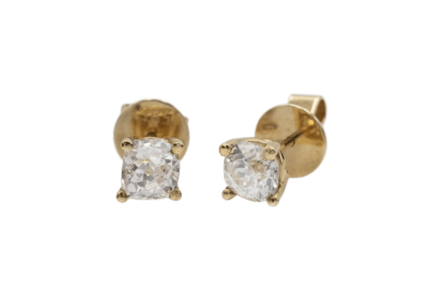 Boucles d'oreilles Boucles d’oreilles diamants taille brillant ancienne 1,27 ct en or jaune 14k 58 Facettes 11491