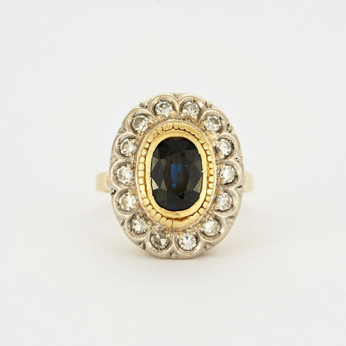 Bague 52.5 Bague pompadour saphir et diamants 58 Facettes 127210110172