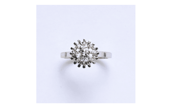 Bague 52 Bague or blanc platine et diamant 58 Facettes 216761