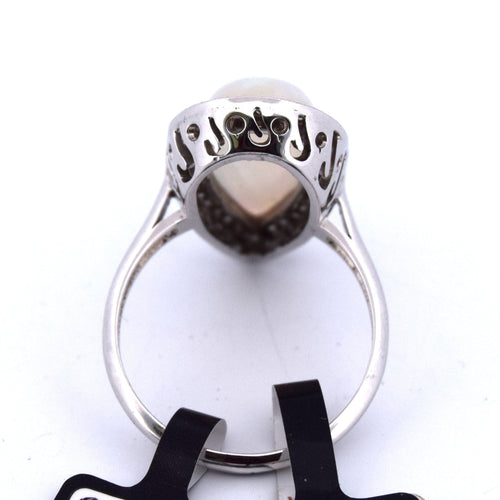 Bague 53 Opale ajourée Art Déco 58 Facettes