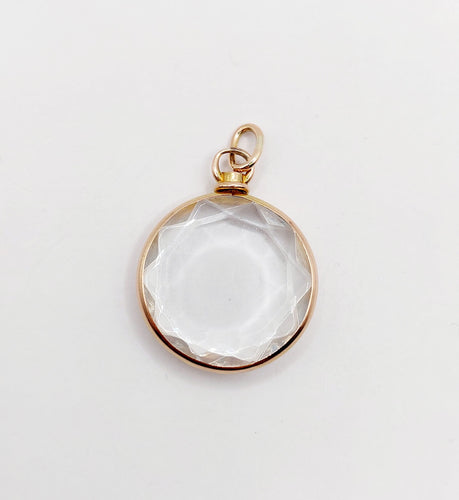 Pendentif Pendentif porte-photo reliquaire or jaune, verre facetté (circa 1900) 58 Facettes A06213