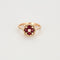 Bague 54 Bague Fleur Or Rose Diamants Rubis 58 Facettes