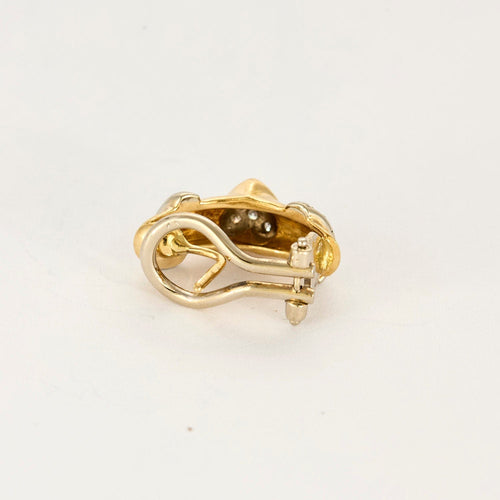 Boucles d'oreilles Boucle d'oreille Cœur en or jaune, or blanc et diamants 58 Facettes LP1198/17