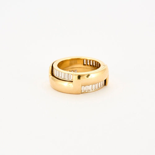 Bague 52 Bague or jaune et baguettes transformable 58 Facettes