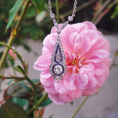 Pendentif Pendentif Art Déco Ecliptis platine, diamants, saphirs 58 Facettes 200