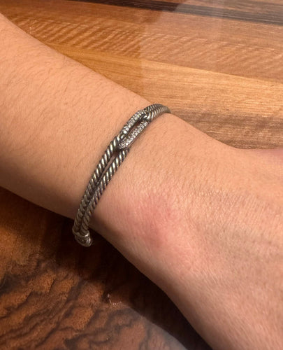 Bracelet David Yurman - Bracelet Argent Et Diamants 58 Facettes