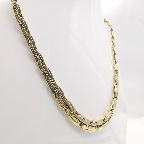 Collier Collier maillons haricots doublés en or deux tons 58 Facettes