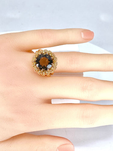 Bague 56 Bague en or jaune et topaze 58 Facettes AB318