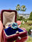 Bague 54 Bague Vintage Or 18 Carats, Topaze Bleue et Diamants 58 Facettes 366