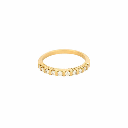 Bague 54 Demi alliance diamants or jaune 58 Facettes