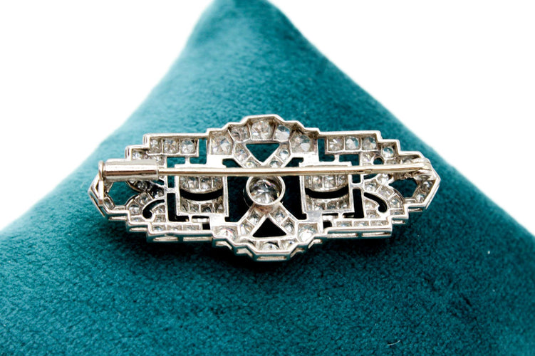 Broche Broche Art Déco or, platine, diamants 58 Facettes 240221