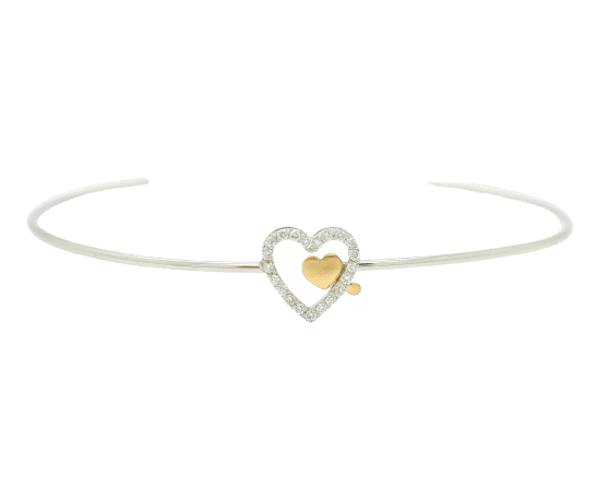 Bracelet Bracelet rigide en or blanc serti de diamants 58 Facettes 10585