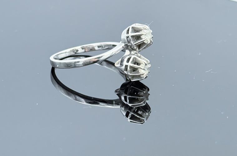 Bague 56 Bague Toi & Moi or gris diamants 58 Facettes