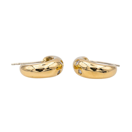 Boucles d'oreilles Boucles d'oreilles Demi créoles Or jaune Diamant 58 Facettes 3876020CN