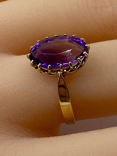 Bague Bague or jaune et améthyste 58 Facettes AB477