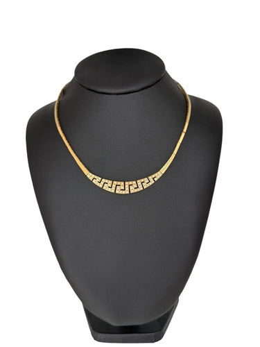 Collier Vintage Italian Chocker Necklace Or jaune et Diamants 58 Facettes