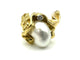 Bague 57 GILBERT ALBERT. Bague or jaune 18K, perle et diamant 58 Facettes