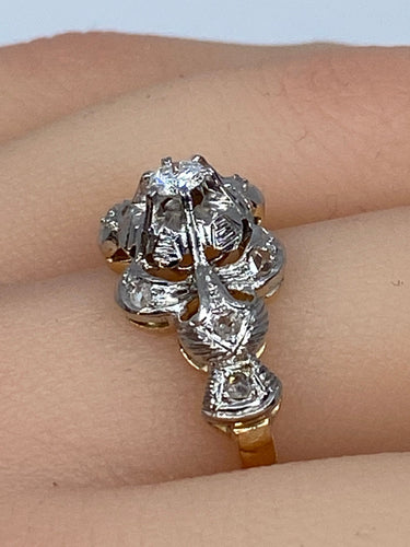 Bague 60 Bague jonc en Or blanc rubané & Diamants 58 Facettes