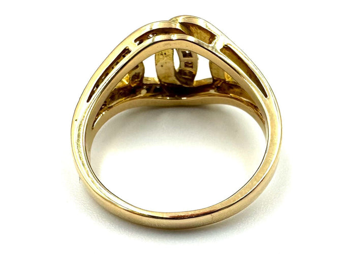 Bague 52 CARTIER. Bague vintage or jaune et diamants 58 Facettes