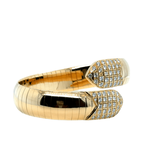 Bracelet CHAUMET - Bracelet « plume » or jaune et diamants 58 Facettes 1.0000453/1