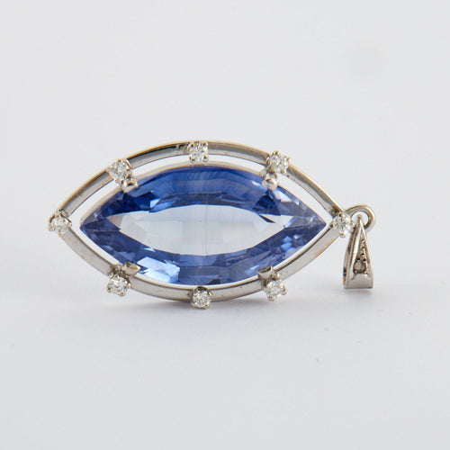 Pandantiv cu diamant din aur alb