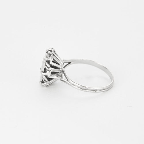 Bague 57 AUGIS -  + Qu'hier - que demain  - Bague or blanc et diamant 58 Facettes GU194